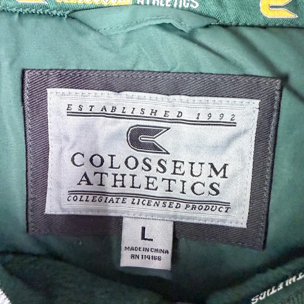 Colosseum Baylor Bears Full Zip Jacket Mens Large Green Gold Embroidered NWT